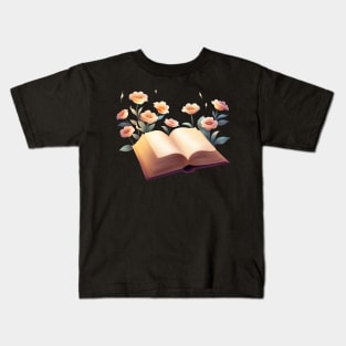 open book with flowers Kids T-Shirt